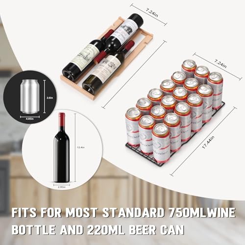 Image of Antarctic Star 24 Inch Dual Zone Wine and Beverage Refrigerator, Built-in or Freestanding Mini Fridge with Clear Glass Door & LED Light, for Beer, Soda, and Wine