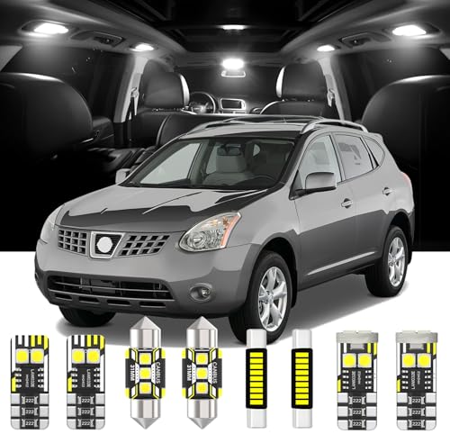 9 Lámparas LED de Interior para Nissan Rogue S35 2008-2013