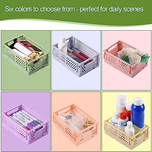 Huusmot SMALL-6PACKS 6-Pack Pastel Storage Crates, Mini Plastic Crates, Small Baskets thumb #1