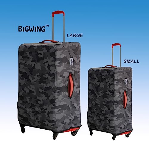 Image of BIGWING Protective Cover with Camouflage Print in Polyester Fabric for Small & Large Size (20'-28' Inch 55-75 cm) Soft Luggage Trolley Bag Cover Combo Pack of 2 (Fitts Only On Fabric Trolley Bag)