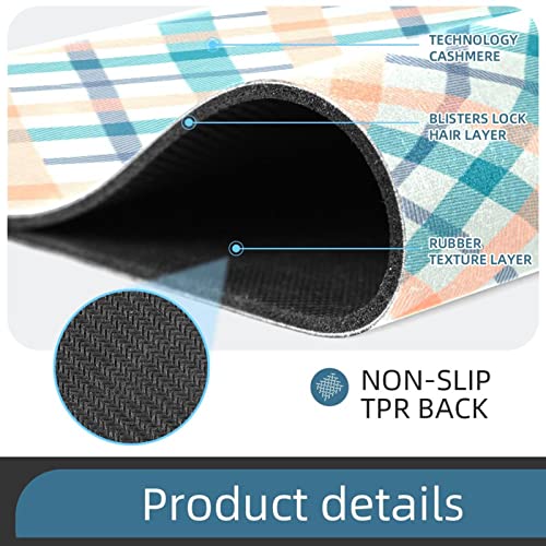 Lorvies Tartan Multicolor Plaid Pattern Indoor Door Mat, Non-Slip Absorbent Doormat Inside Floor Mats Area Rug For Entryway, Machine Washable Entrance Rug Outdoor 20X47 #TOP1