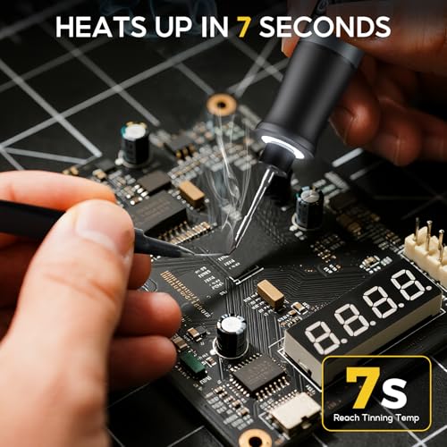 Miniatura 2 de Soldador De Estaño Inalámbrico Con Lcd, 7 S De Calentamiento Rápido, Temp. 200 450 C, Usb-C Recargable, Auto Reposo, 3 Puntas C210, Kit Portátil Para Diy Y Reparación Electrónica