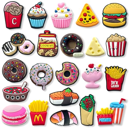 Euphaglaia Fast Food for Clog Shoes Decoration Food Charms Accessories for Adults