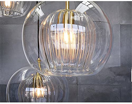 Lámpara colgante moderna de cristal E27 regulable para isla de cocina 6