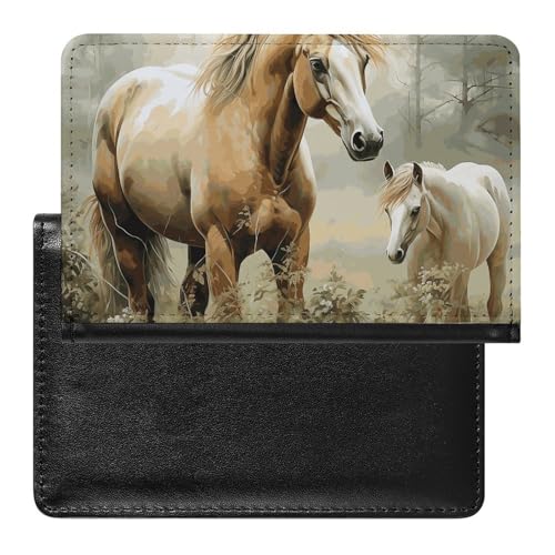 Porte-passeport étanche animaux broderie chevaux pour protéger vos papiers de la pluie