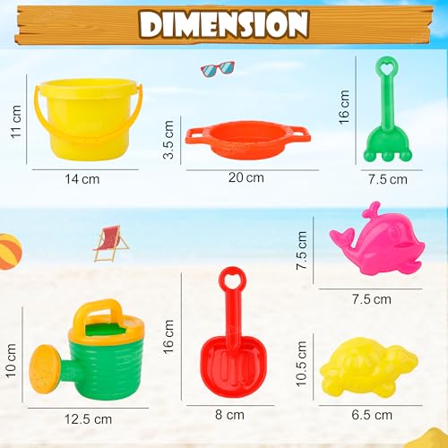 Image of Zest 4 Toyz Beach Toy for Kids | 7 pcs Sand Bucket, Spade, Rake, Watering Can, Moulds & Sifter | Outdoor Garden & Beach Play Toy Kit for Boys & Girls Age 3+ (Random Color)