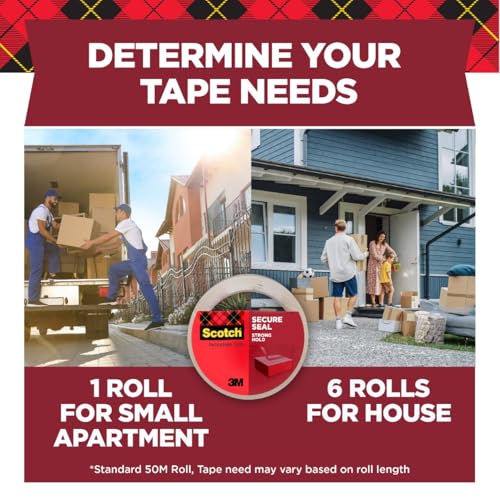 Scotch Secure Seal Packing Tape Refill, 1.88 in x 54.6 yd, 6 Rolls - image 5