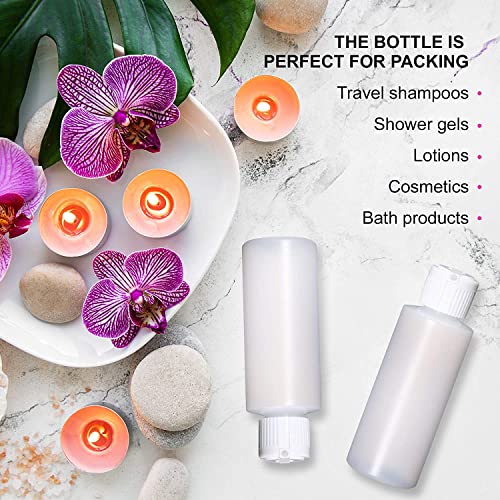 Plastic Cylinder Bottles with Flip Top Pour Spout - BPA-Free & Refillable Containers- Durable, Affordable Price - Store Lotion and Any Kind Liquid-Based Products, Size 8 Oz (6 Pack)3