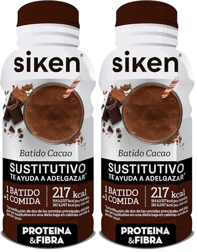 SIKEN Sustitutivo 'Ready to Go' - Batido sabor cacao, Listo para tomar, Botella 325 ml., 325 mililitro, 1 (Paquete de 2)