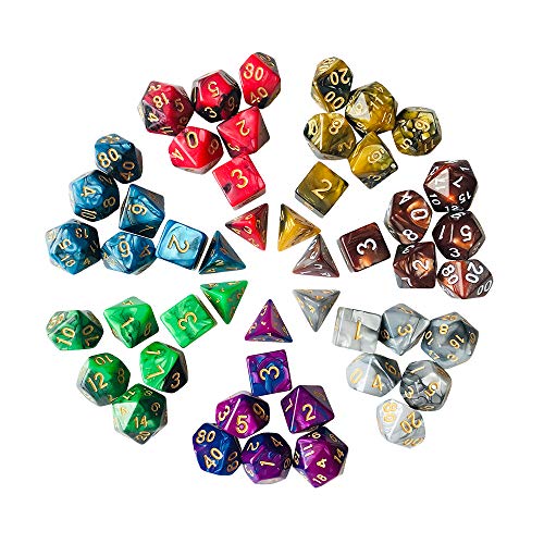 Yuanhe Polyhedral 7x7 RPG Double Colors Series dice Set - Dungeons and Dragons DND RPG MTG Table Games Dice í¡