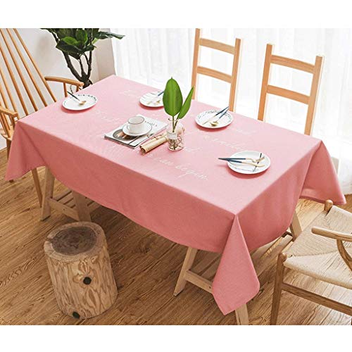 Nappe rectangulaire rose pour table basse et coiffeuse de cuisine