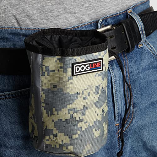 Image of Dogline Dog Treat Pouch: Puppy Training Bag, Pet Kibbles and Snacks Holder, Litter Waste Bags Dispenser with Adjustable Drawstring Closure, Large Capacity with Mesh Pocket, Strong Nylon Material