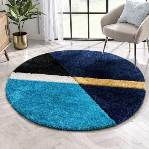 Image of Vintage Threads (Aqua Cut 6x6 Ft Shaggy Carpet for Living Room & Bedroom | Ultra Soft Plush Long Pile Rug | Thick Fluffy 3D Modern Floor Carpet | Cozy Luxury Home Decor Rug