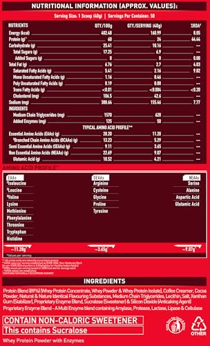 Image of MuscleBlaze Whey Energy (Cold Coffee, 2kg / 4.4lbs) | 24g Protein, 100% Whey Protein Blend, Added Digestive Enzymes