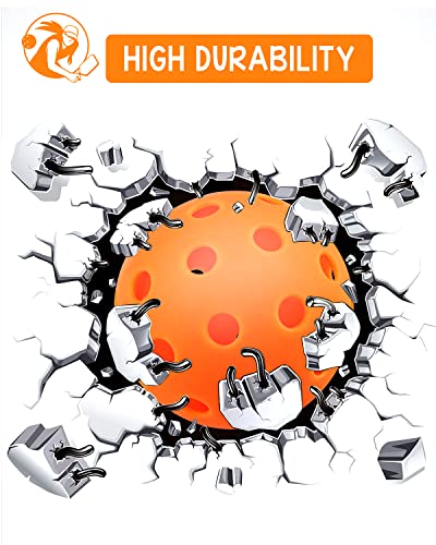 Vobab 16 Pack Outdoor Pickleballs Balls, Pickleballs Approved By Usapa For Sanctioned Tournament Play, 40 Holes Designed For Outdoor Courts To Maintain Sufficient Elasticity And Durable #TOP5