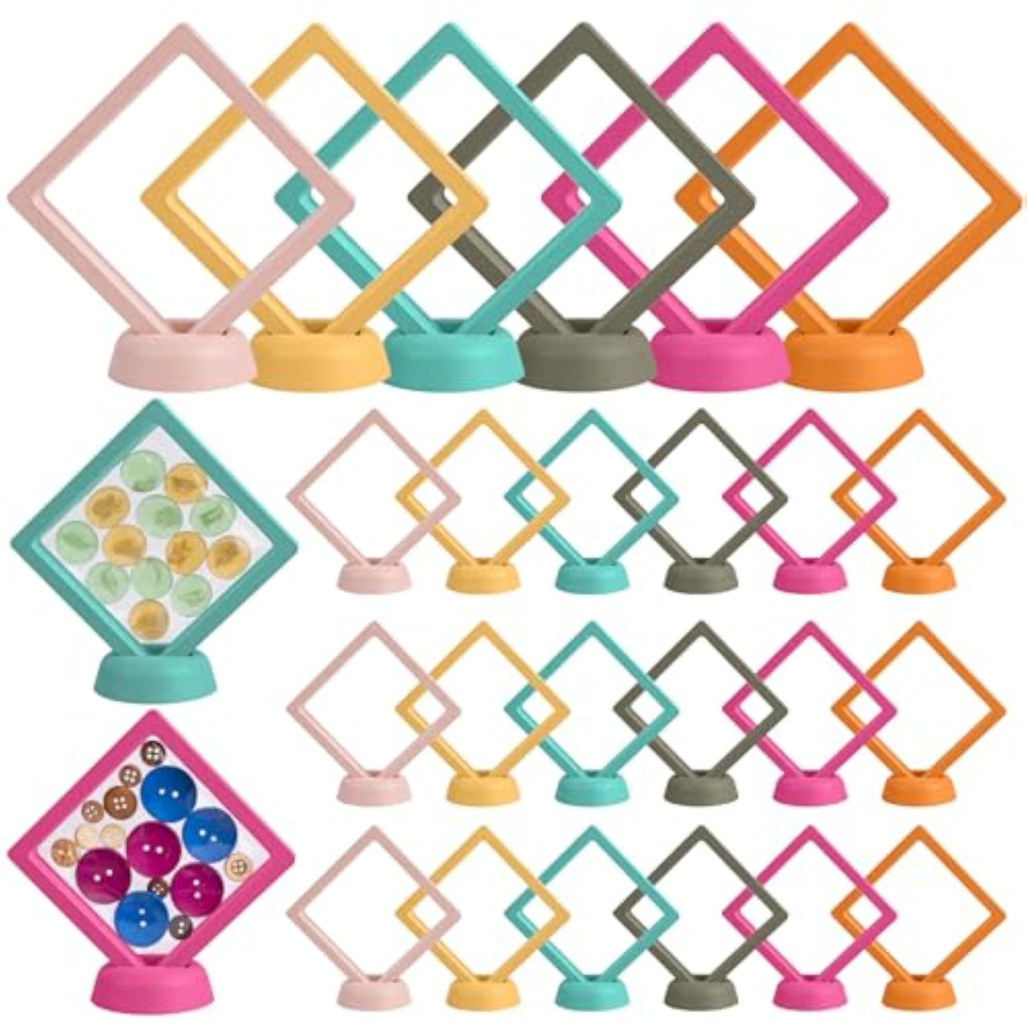 30 Pack 3D Floating Frame Display Case for Bracelets
