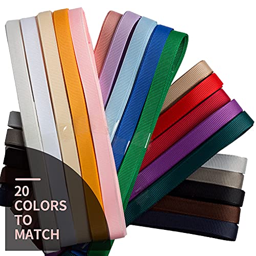 Noyi Traxd 3/8 Inch Polyester Grosgrain Ribbon 20 Colors 2 Yards X 20 Colors Each Total 40 Yds Per Package For Crafts, Hair Bows, Gift Wrapping, Wedding Party Decoration And And More #TOP1