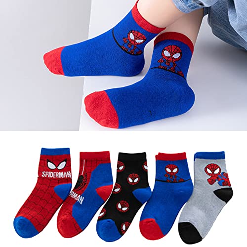 5 pairs of superhero boys and girls cotton socks 3-5/6-8 years old4