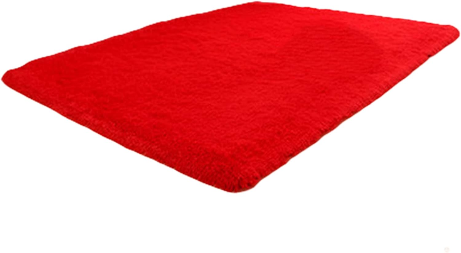 Soft Solid Color Area Rug Bedroom Plush Carpet Living Room Home Decor Blanket Red 47x31 inch