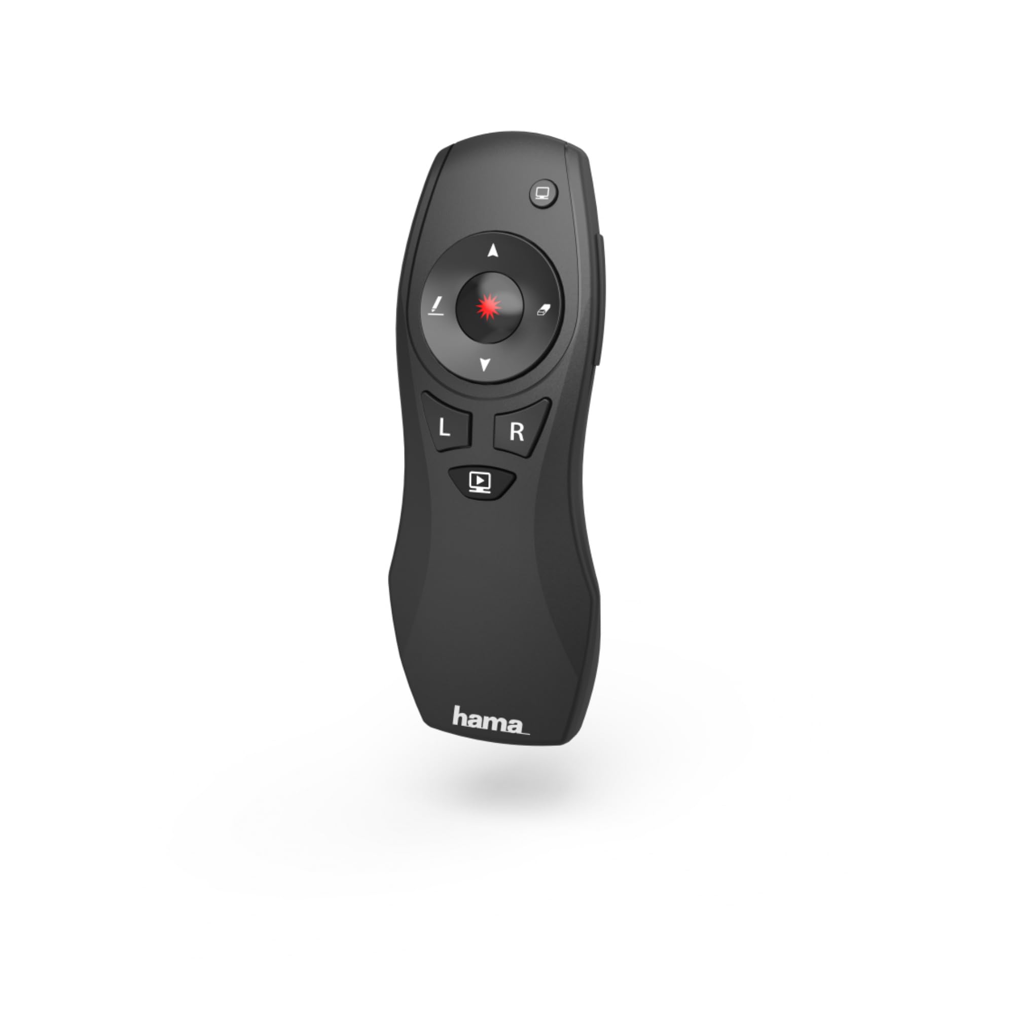 Hama X-Pointer 6in1 Télécommande Pointeur Laser - 6 en 1, Laser Rouge, Fonction Air Mouse, Technologie Smart-Link, sans Fil 2.4 GHz - pour présentation Powerpoint - Noir