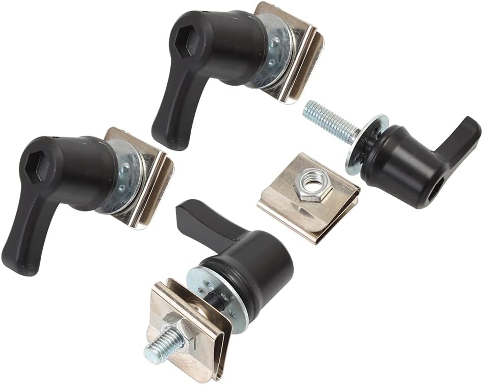 H RUO Saddlebag Lever Lock Fastener Bolts Nut Mounting Security Hardware Fits for Harley Touring Electra Glide Road Glide Street Glide 1992-2023 (Black)