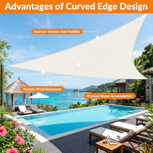 Image of KANAGAWA 19'X20' Sun Shade Sail Cream Curved Square Customizable
