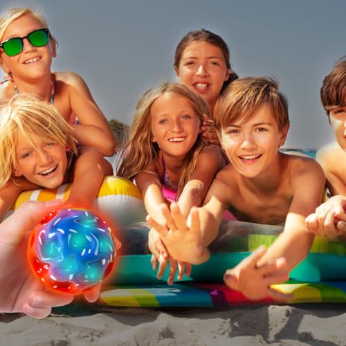 Joycabin 6 Stück Leuchtend LED Beleuchtung Hüpfball, Sprünge Gummiball, Galaxy Ball, Flummies, Space Ball, Knallendes Geräusch Machen