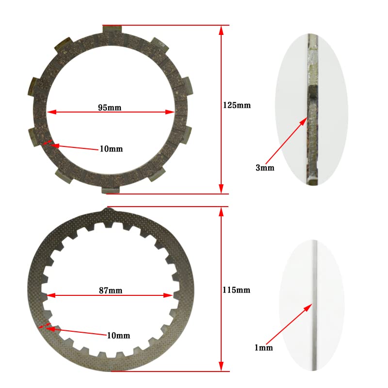 Seguidor de disco de embrague de motor de motocicleta 250cc apto DT230 MT250 HJ250H 2T todoterreno (Color : All)