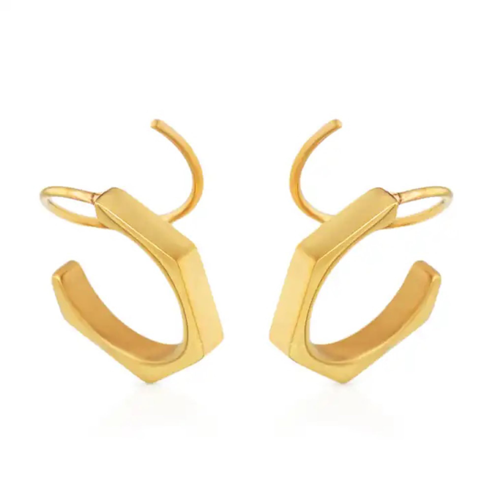 Crystal Crest18K Plated Earrings Gold Minimal Everyday Earrings Jewelry Gifts for Women in Yellow Gold Choice of Hoop Earrings