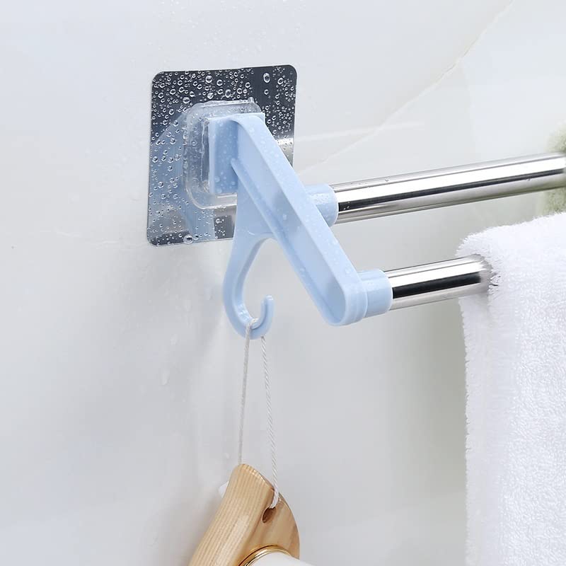 Barre de serviette rotative en acier inoxydable à double support mural - 4