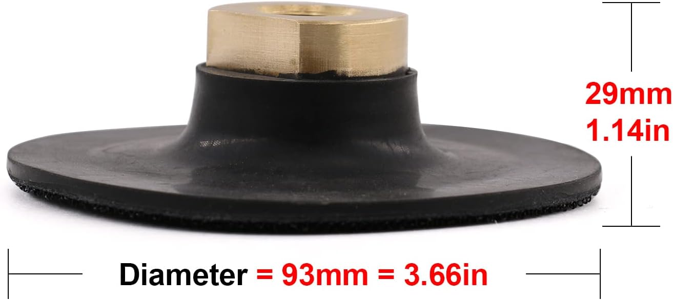 4" 2pcs Rubber Backing Pad Black Backer Pads Hook and Loop Backing Holder 5/8-11 Thread For Angle Grinder