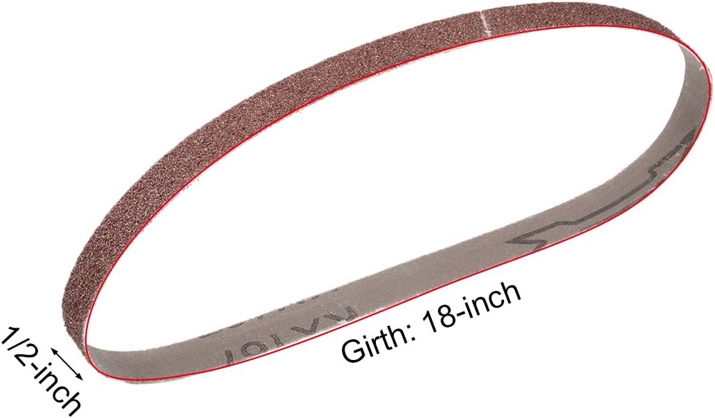 Prоmо 40% оƒƒ uxcell 1/2 x 18 60/80/120/240/320 Grit Sanding Belt Aluminum Oxide Sandpaper Belts for Portable Strip Sander Wood Finishing Metal Drywall Polishing 20pcs