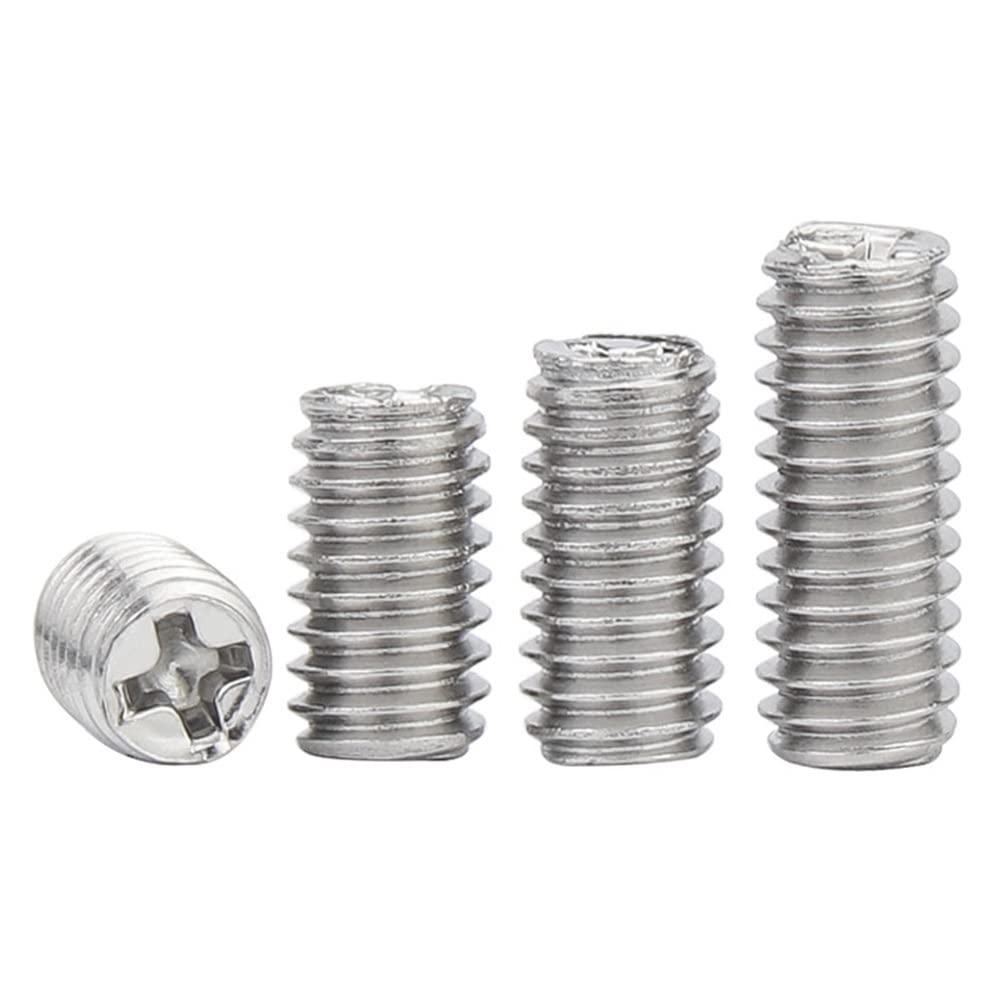 Viti Senza Testa a Tazza M2 Piccole Vite Grani in Acciaio Inox con Phillips/Scanalatura a Croce, M2x3mm, 100 pcs