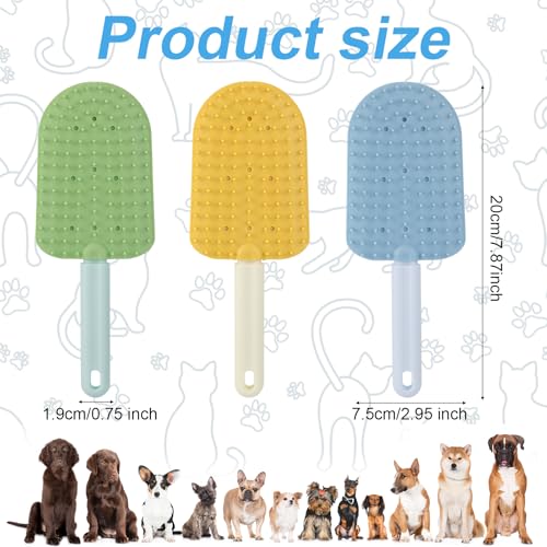 Image of 3pcs Cat Tongue Combs, Double Sided Cat Grooming Tongue Brush with Comfort Grip Handle Cat Tongue Licking Hair Comb Pets Shedding Brush for Grooming Hairballs & Keeping Clean