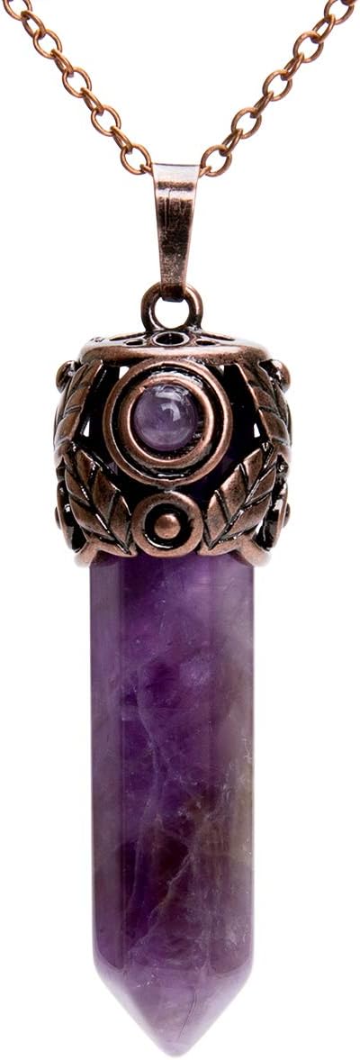 Retro Antique Brass Crystal Necklace