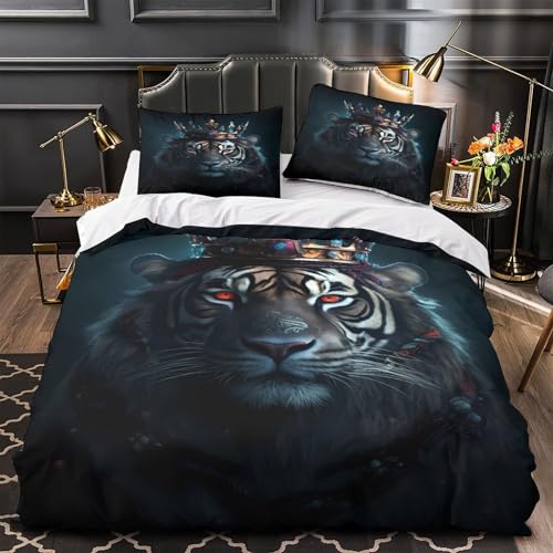 Housse de Couette Tigre 3D Anti-Tache pour Lit King Size - 2