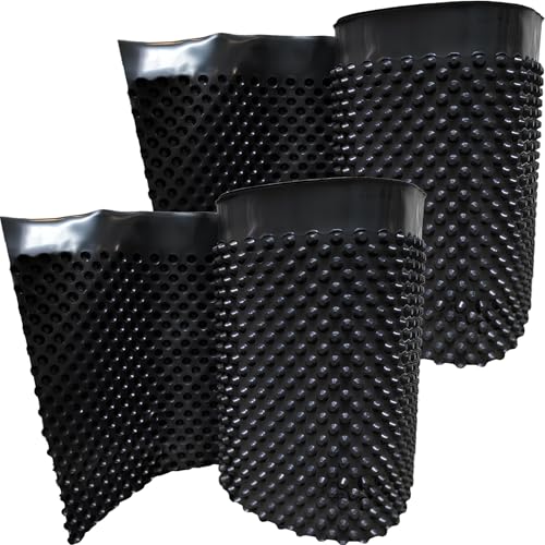 doitBau Noppenbahn HDPE für Hochbeete und Grundmauerschutz, Druckfestigkeit 190 kN/m², Wurzelfest, 50 cm x 2,5 m, 2 Rollen, Schwarz