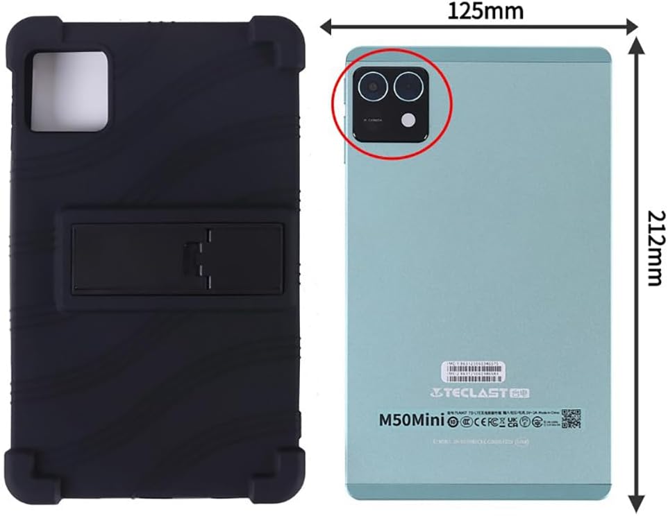 Compatible with Case for Teclast M50 Mini 8.7 INCH Tablet, Full Coverage Ultra Slim Adjustable Stand Silicone Shockproof Lightweight Protective Cover Case (Red)