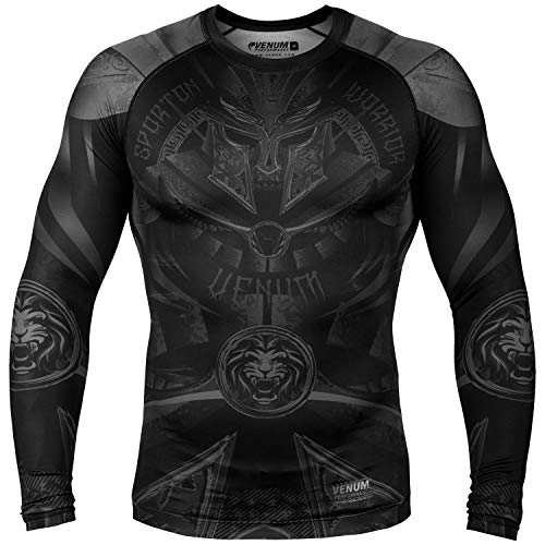 Venum Gladiator 3.0 Rashguard - Long Sleeve Gladiator 3.0 Rashguard - Long Sleeves - Black/Black-S, Black/Black, Small