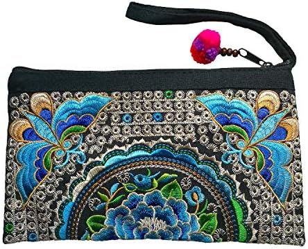 Sabai Jai - Smartphone Wristlet Bag - Handmade Embroidered Boho Clutch Wallets Purses