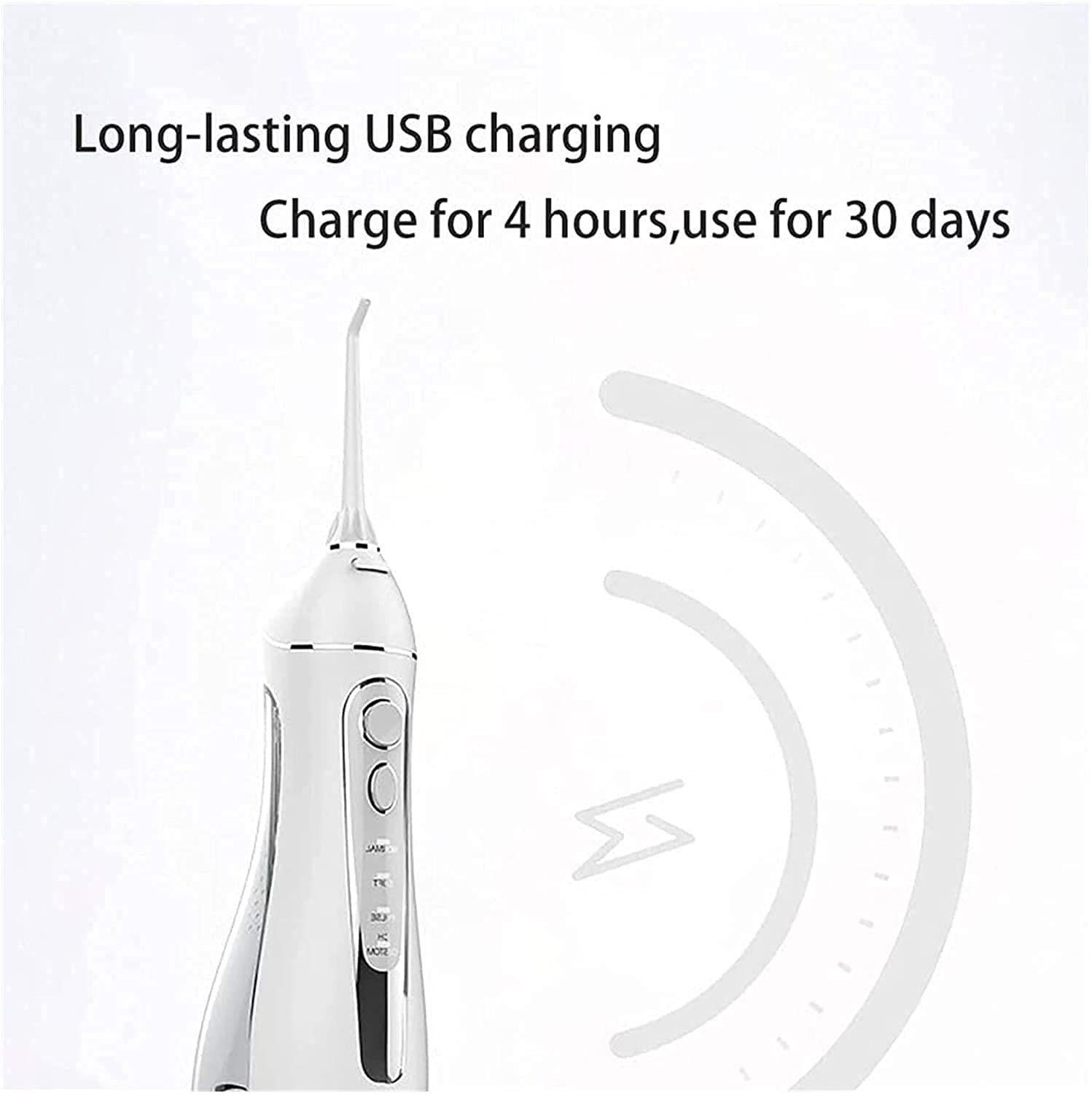 Irrigatore Orale Dentale Cordless, flosser per Acqua Professionale per detergente per i Denti, IPX7. FLOSSER Acqua 4 modalità con 20 0ML. Serbatoio d'Acqua USB Ricaricabile per Viaggi e casa