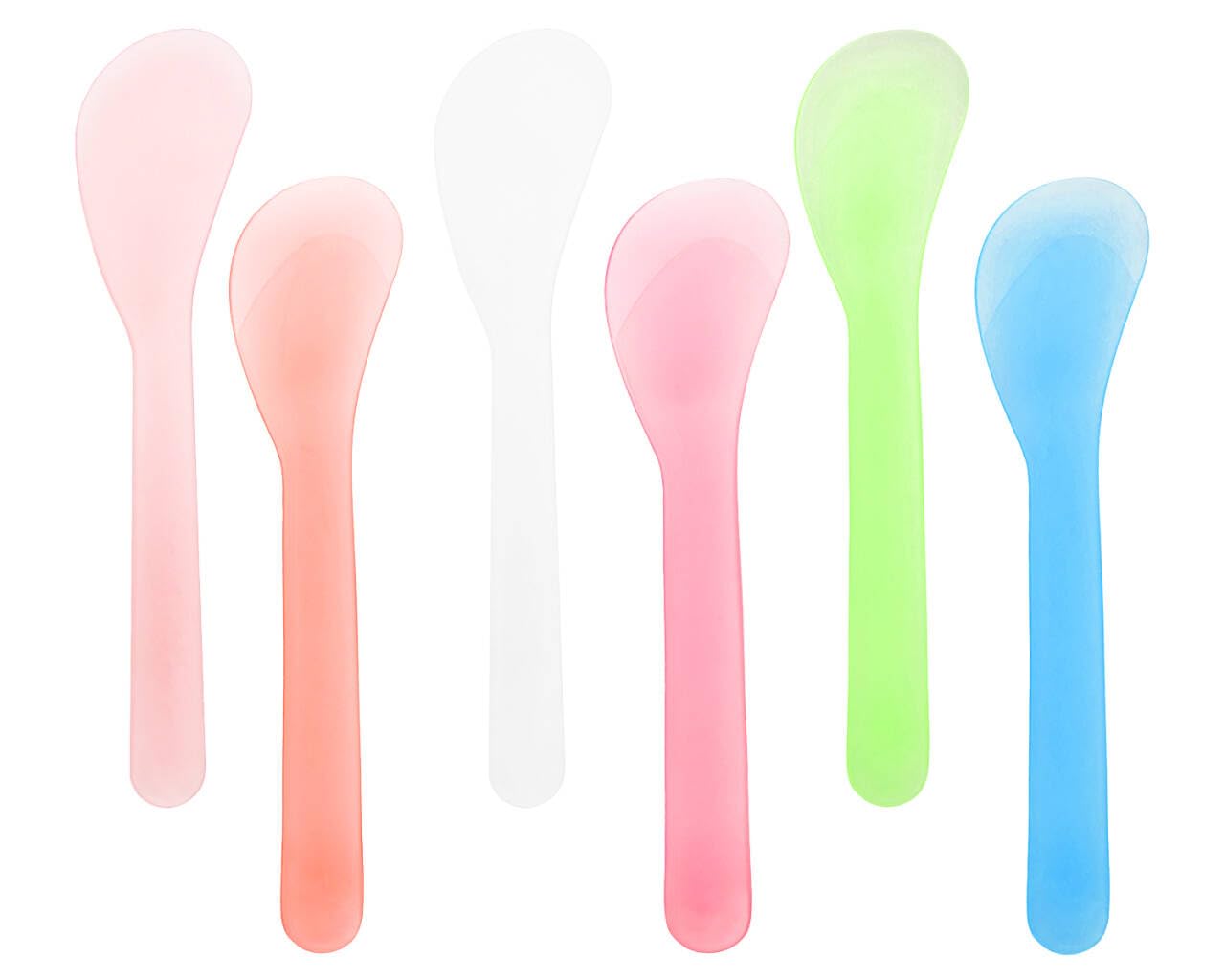ONLYKXY 5inch Random Color Plastic Beauty Spoon Facial Cream Brush Makeup Scoop Mud Reusable Cosmetic Dig Scoop Spatula Mask Tip for Lotions Moisturizers Home Salon DIY Facemask Mixing Sampling (6)