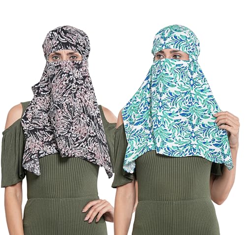 Image of Multipurpose Mask Cum Scarf for Women Cotton I Face Cover for Women I Sun Protection and Summer Wear Scarf
