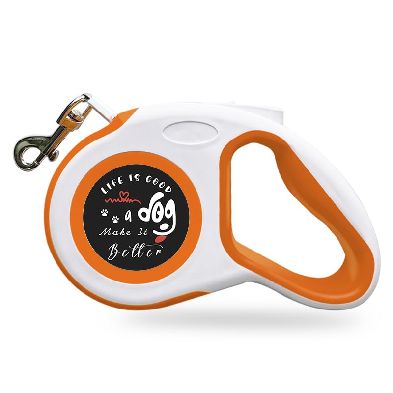 New Retractable Dog Leash, Custom Pet Walking Leash for Dogs, Double-Sided Personalized Your Pet's Photo for Dog Lovers, Up to 16Ft Maximum of Extension with Self-Locking Buttons