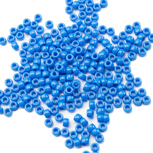 Image of Gxueshan 1000 Pcs Blue Acrylic Pony Beads 6x9mm Bulk for Bracelet Necklace Jewelry Making Earring Hair Braiding Kandi Beads