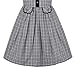 Sunny Fashion Girls Dress Black Plaid Check Bow Tie Square Neck Puff Short Sleeve Size 5