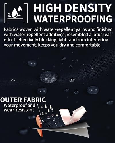 iCreek Women's Rain Jacket Long Raincoat Hooded Waterproof Windproof Plaid Lined Trench Coat Lightweight Packable for Outdoor3