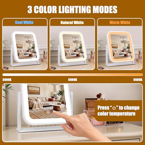Espejo de Vanidad Recargable con Luz 10x9 Pulgadas miniatura 3
