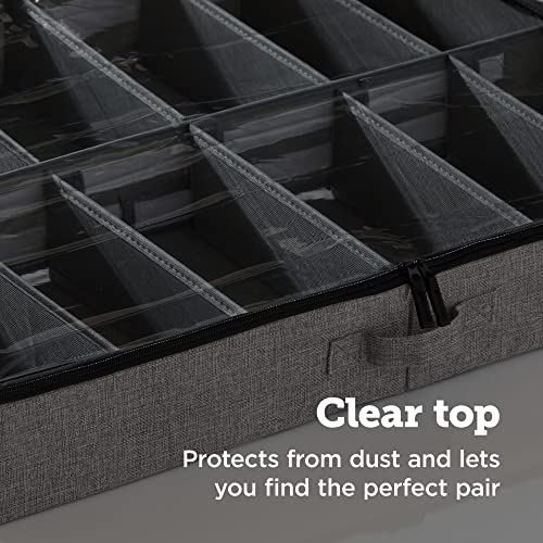 Storagelab Under Bed Storage Containers, 2-Pack Low Profile Underbed Shoe Organizer With Adjustable Dividers, Clear Windows, And Sturdy Handles, Use As Clothes Organizer, Blanket Organizer (Set Of 2) #TOP5