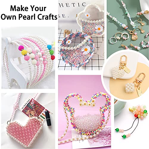 DULEFUN Pearl Beads for Jewelry Making 28 Colors , 1680pcs Multicolor Beads for Bracelets Necklaces Earrings Making, Round Pearl Beads Kit DIY Crafts Gifts for Girls Kids Adults - Thumbnail 4